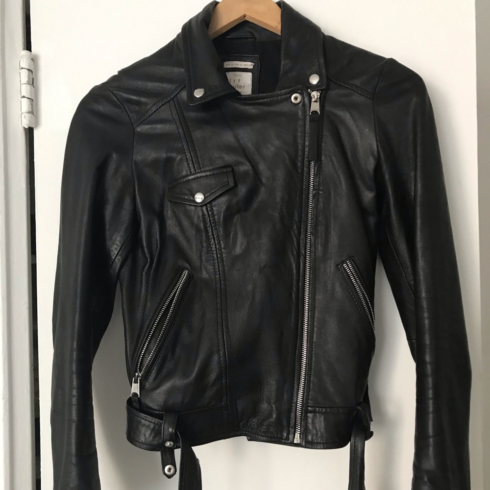 ZARA Black Biker  leather jacket